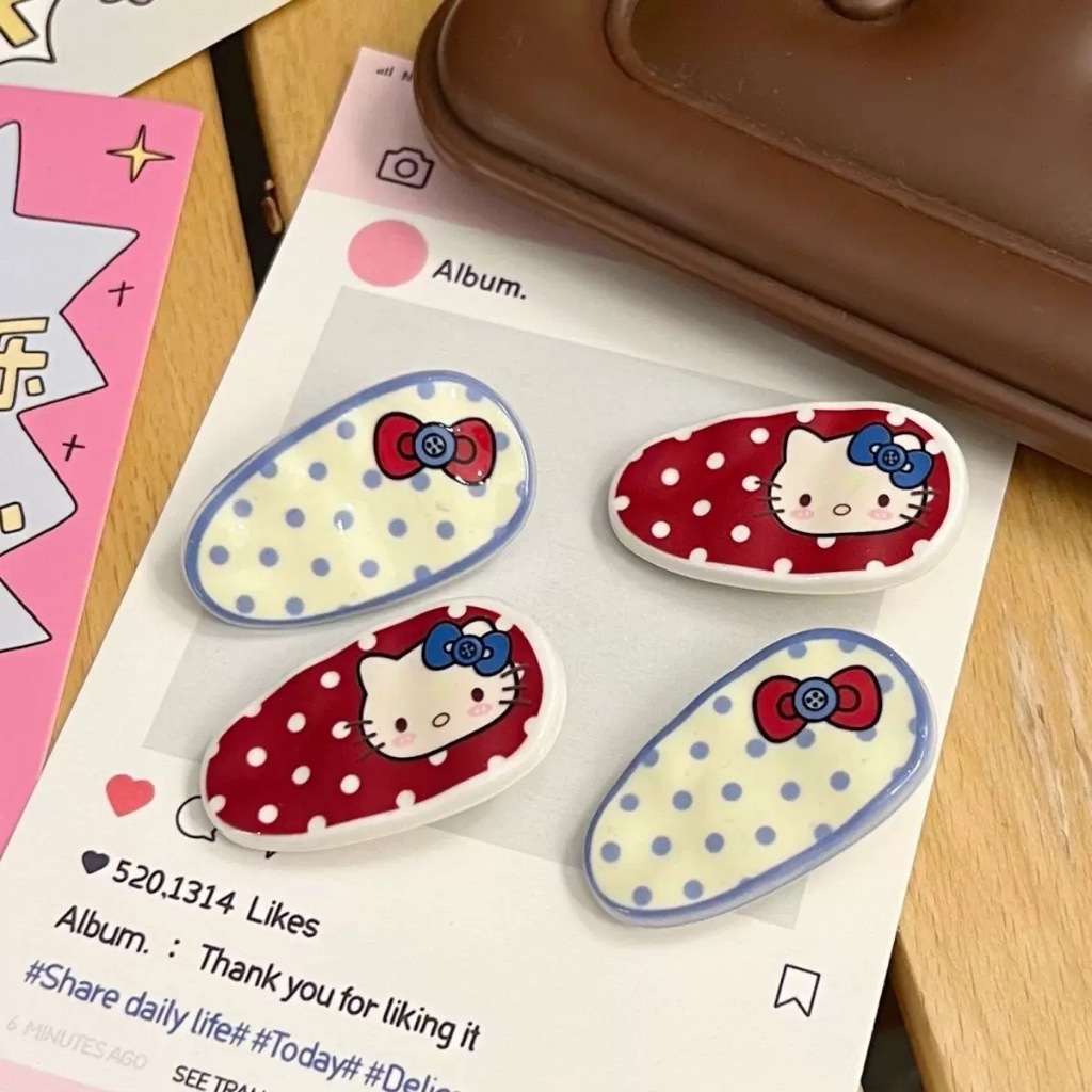 เกาหลีโบว์ HelloKitty กิ๊บติดผมหญิง ins ของขวัญวันเกิดนักเรียนน่ารัก