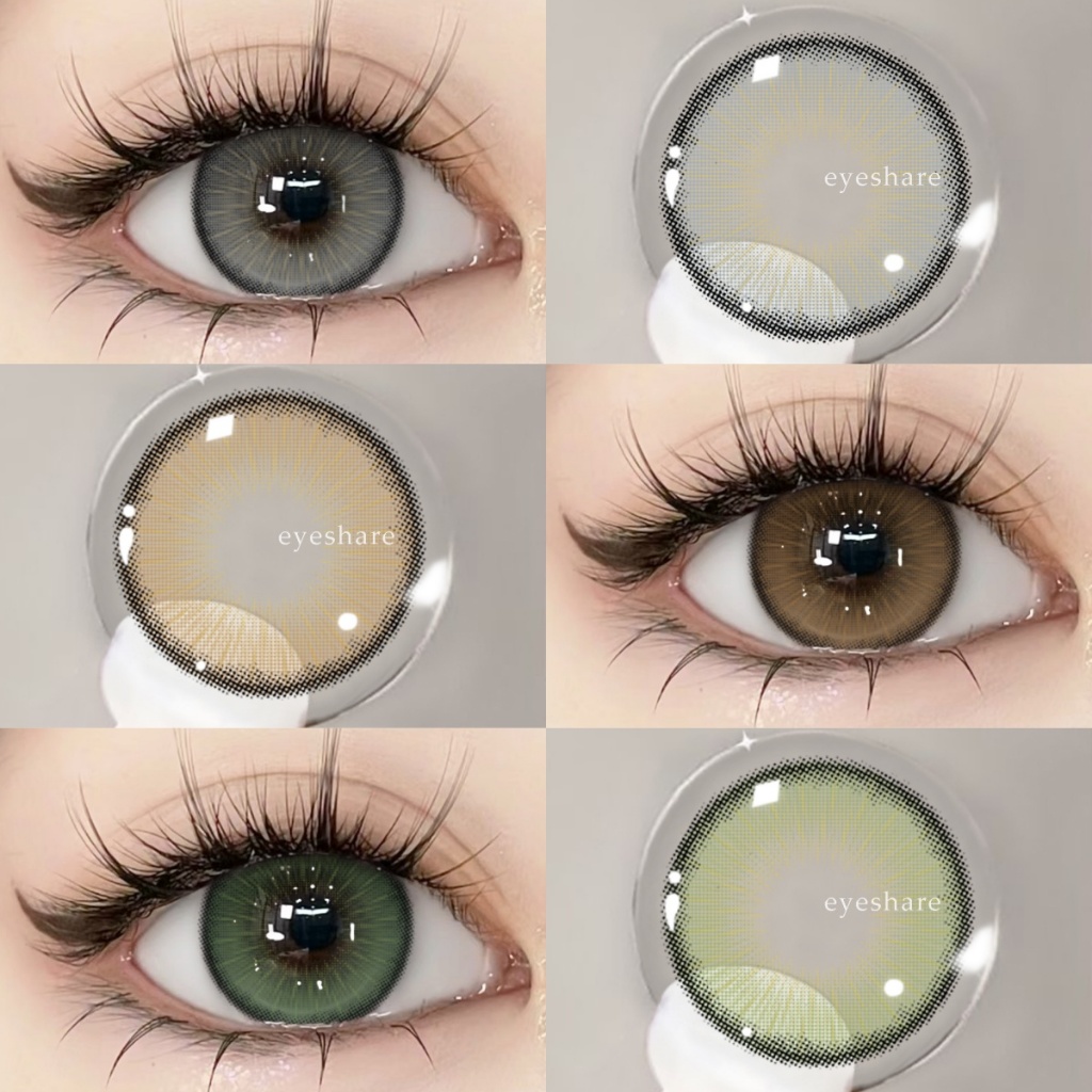 Eyeshare 1 คู่คอนแทคเลนส์สีสําหรับดวงตา Firenze Series สีน้ําตาลประจําปีใช้เลนส์ธรรมชาติตกแต่งตา