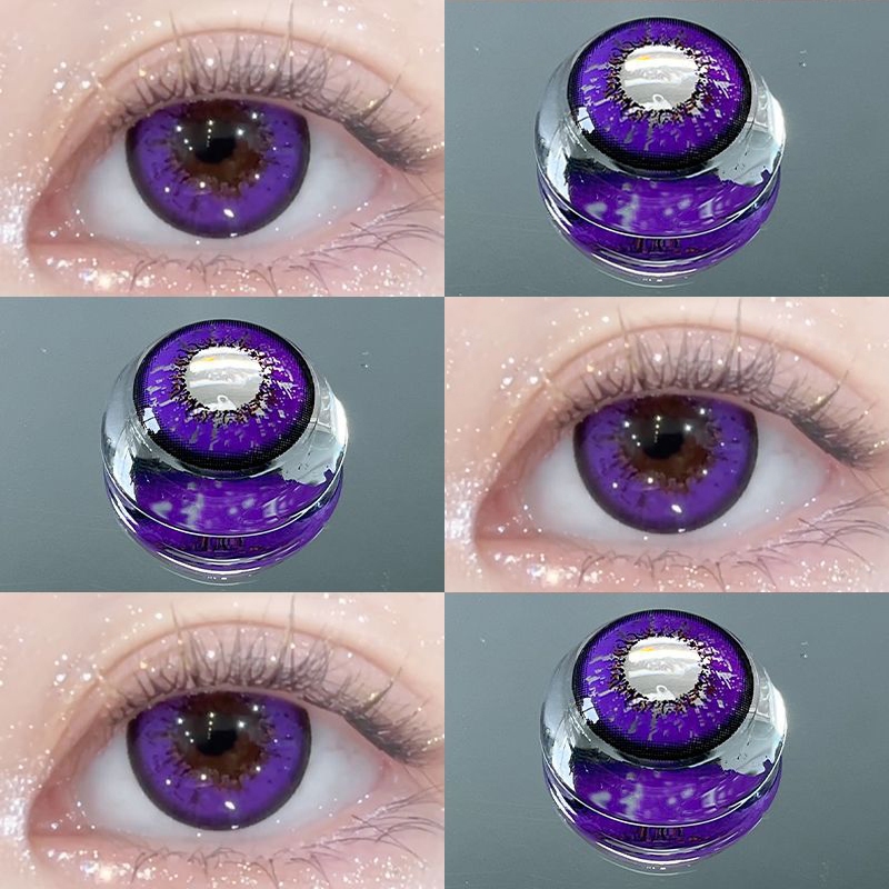 Myopic คอนแทคเลนส์คอสเพลย์ สีม่วง สําหรับแต่งหน้า 2 ชิ้น 1 คู่