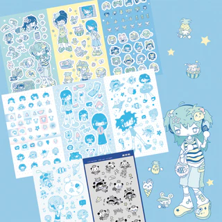 เกาหลีน่ารักฤดูร้อนย้อนยุคสาวตัวละครสติกเกอร์บัญชีมือเคสโทรศัพท์ ไอแพด โน๊ตบุ๊คไดอารี่วางแผนสมุดภาพ ทําเอง สติกเกอร์ตกแต่ง