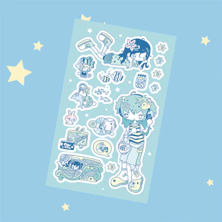 เกาหลีน่ารักฤดูร้อนย้อนยุคสาวตัวละครสติกเกอร์บัญชีมือเคสโทรศัพท์ ไอแพด โน๊ตบุ๊คไดอารี่วางแผนสมุดภาพ ทําเอง สติกเกอร์ตกแต่ง