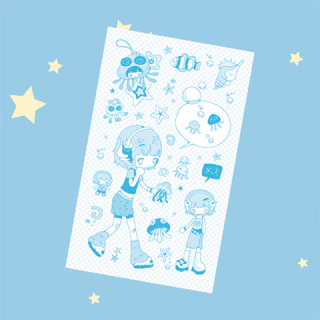เกาหลีน่ารักฤดูร้อนย้อนยุคสาวตัวละครสติกเกอร์บัญชีมือเคสโทรศัพท์ ไอแพด โน๊ตบุ๊คไดอารี่วางแผนสมุดภาพ ทําเอง สติกเกอร์ตกแต่ง