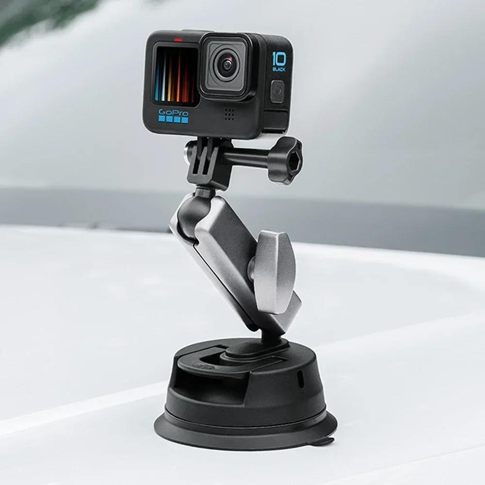 แท่นยึดถ้วยดูดในรถยนต์ 360° หมุนกระจกหน้าต่างกล้องสําหรับ GoPro Hero 12 11 10 9 8 7 Insta360 X3 DJ A