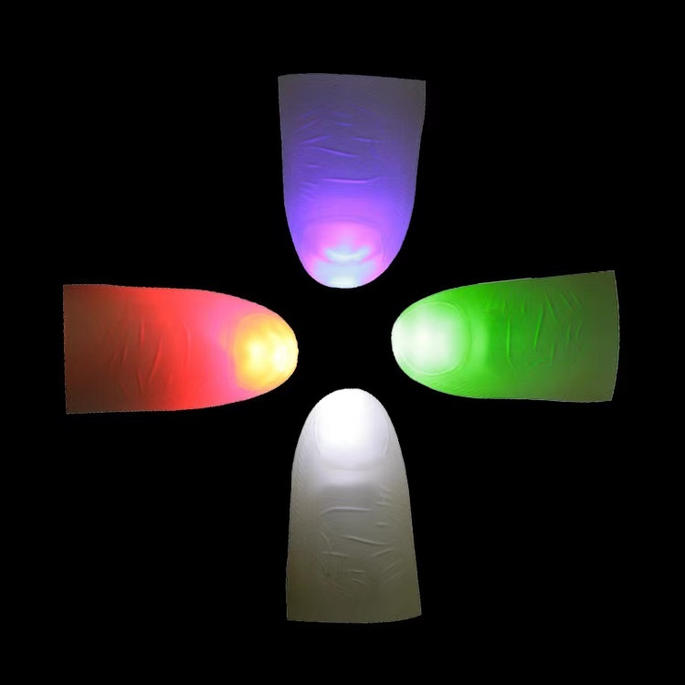 โคมไฟนิ้ว LED Thumbs Light Magic Light up Finger Magic Trick, นิ้วปลอม, Prank ของเล่นเครื่องมือสําหรับฮาโลวีน