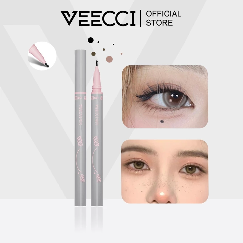 VEECCI อายไลเนอร์ หัวกลม ไฝปลอม กระปลอม ธรรมชาติ ติดทน ปากกาจุดไฝ ธรรมชาติ กันน้ำ 0.55ml