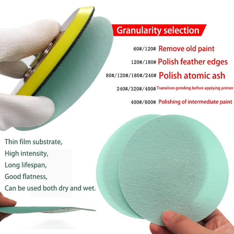 (1 ชิ้น) กระดาษขัด 5 นิ้วกระดาษทรายโพลีเอสเตอร์ฟิล์ม 40 #-2000 # - รูปที่ 2