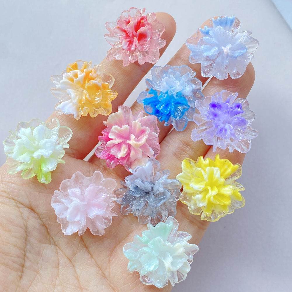 10ชิ้นผสม22มิลลิเมตรเรซิ่นไล่โทนสีสีสองชั้นนาร์ซิสซัสดอกไม้แบนกลับดอกไม้ พลอยเทียม สมุดตกแต่ง ทําเอง โบว์รูปลอกอุปกรณ์งานฝีมือ,เครื่องประดับทํา
