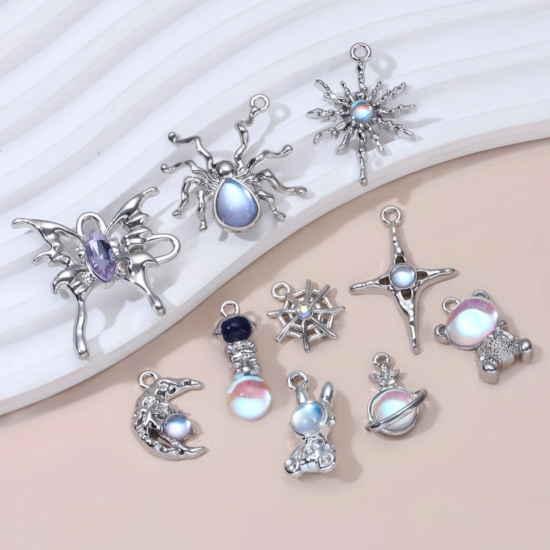 5pcs New Star Moon Bear Planet เคลือบ Charms น่ารัก Y2k จี้สําหรับทํา DIY ผลการค้นหาเครื่องประดับ