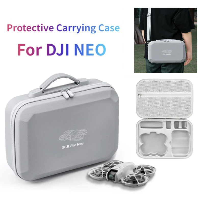 Xfji DJI NEO กระเป๋าเก็บของหนัง PU กระเป๋าถือเปลือกแข็งทนต่อการตกสําหรับอุปกรณ์เสริม DJI NEO