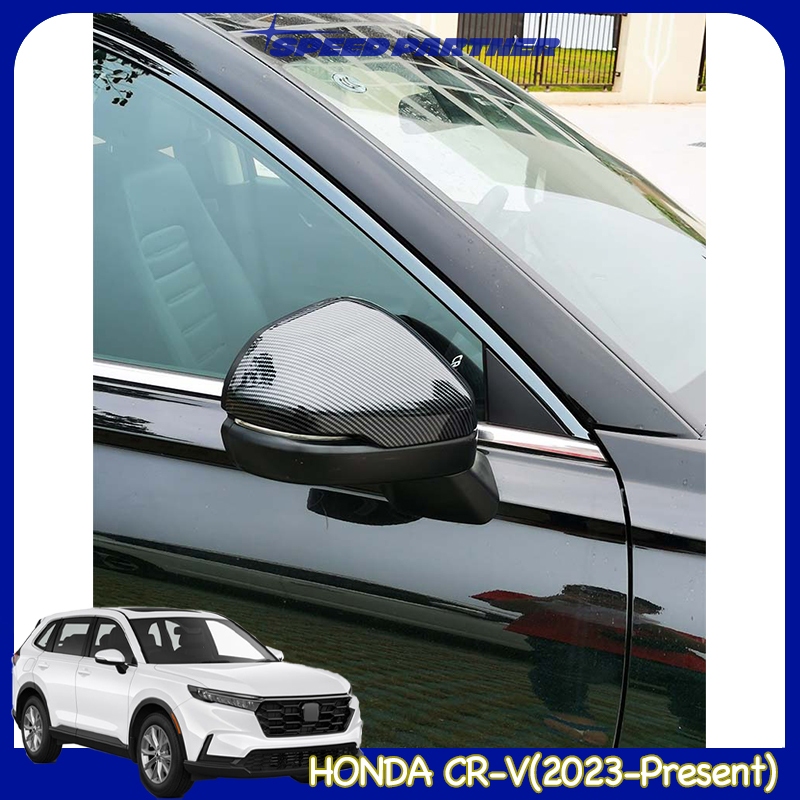 Honda CR-V ครอบกระจกมองหลังคาร์บอนไฟเบอร์/สีดำเงา ขอบกระจังหน้า ขอบประตู อุปกรณ์ตกแต่งภายนอกสำหรับ CRV G6 (2023-2024) - รูปที่ 3