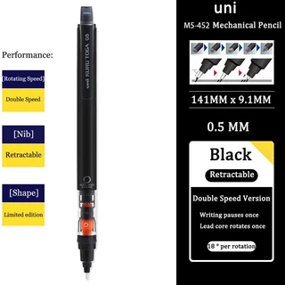 1 ชิ้น Uni Mechanical ดินสอ Kurutoga ท่อสไลด์รุ่น 0.5 มม.M5-452 ดินสอเคลื่อนย้ายได้เขียนเรียบนักเรีย