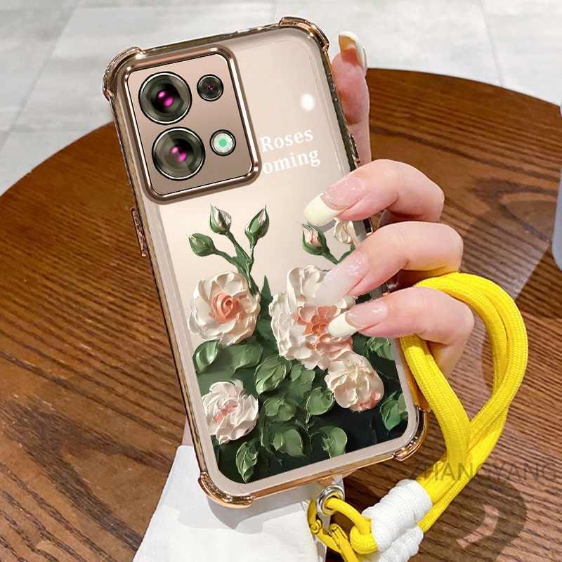 กรณีสําหรับ Redmi หมายเหตุ 13 4G หมายเหตุ 13 5G หมายเหตุ 13 Pro 4G หมายเหตุ 13 Pro 5G สี่มุม anti drop electroplated เคสโทรศัพท์ที่สวยงามความงามและสีขาวดอกไม้ออกแบบ TPU นุ่มกรณี