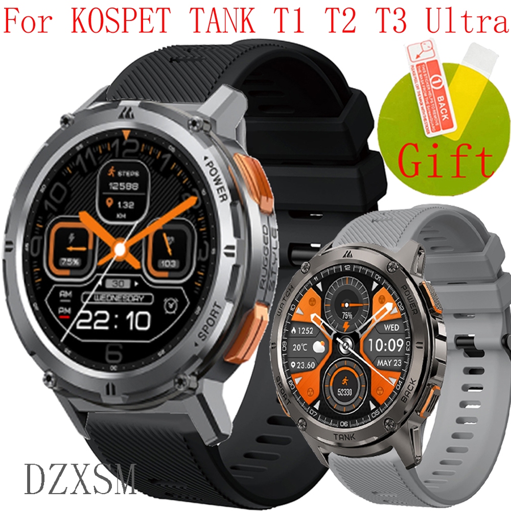 KOSPET TANK T3 สาย สายซิลิโคนสําหรับ KOSPET TANK T3 T2 T1 Ultra สมาร์ทนาฬิกาซิลิโคนสายรัดข้อมือผู้ชายผู้หญิงสร้อยข้อมือ