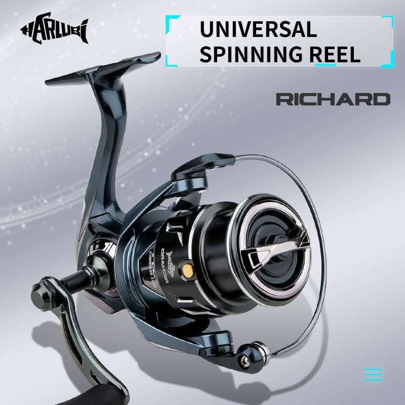 1000-3000 Series Universal Fishing Reel Spinning Reel สกรูจับอลูมิเนียม Spool Gear Ratio 5.2:1 ลาก 5-7 กก.RICHARD