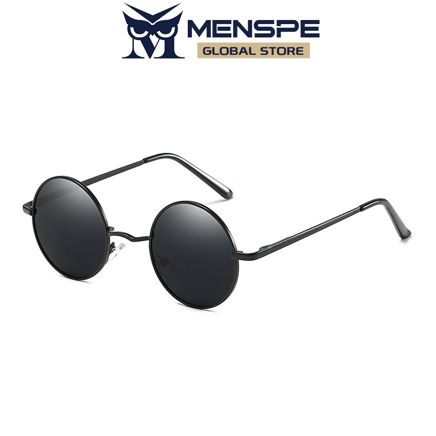 Menspe แว่นกันแดดโพลาไรซ์ UV400 กรอบกลม Retro สําหรับกีฬากลางแจ้ง ขับรถ ตกปลา ซิลิโคนแผ่นจมูก