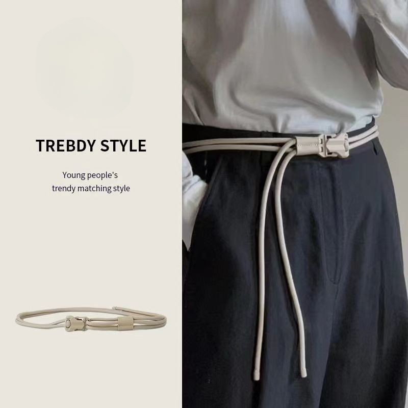 2024 เข็มขัดสไตล์ใหม่ผู้ชาย ซอก นักเรียน สูง-จบ สไตล์สบายๆกางเกงยีนส์เข็มขัดทนทานสาวร้อนหญิงทหารการฝึกอบรมเอวโซ่เข็มขัด