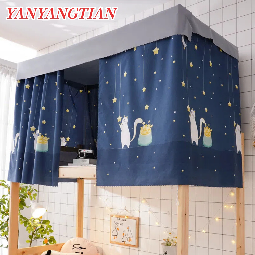 YANYANGTIAN 1.35*2m ม่านเตียงหอพัก นักเรียนเตียงบนและล่าง ม่านหน้าต่าง เตียงสองชั้น