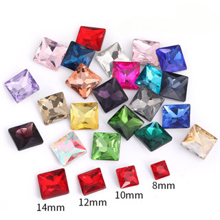 เพชรคริสตัล ทรงสี่เหลี่ยม 8 มม. 10 มม. สําหรับเสื้อผ้า เคสโท…
