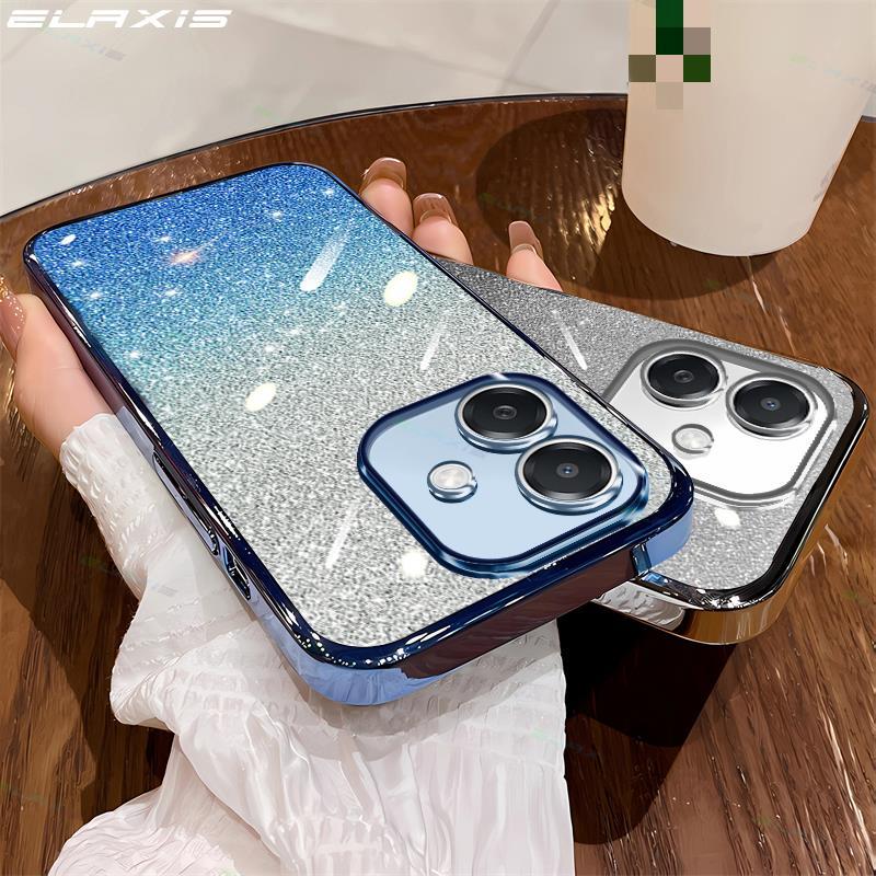 ELAXIS Soft TPU สําหรับ OPPO A3/A3x/ A94/A79/A78/76/A74/A60/A58/A57/A55/A54/A5 เคสโทรศัพท์ Gradient Glitter เลนส์ป้องกันกล้อง ES018