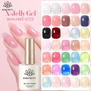 BORN PRETTY Jelly โปร่งใสเล็บเจล Nude สีชมพู UV Soak Off GEL…