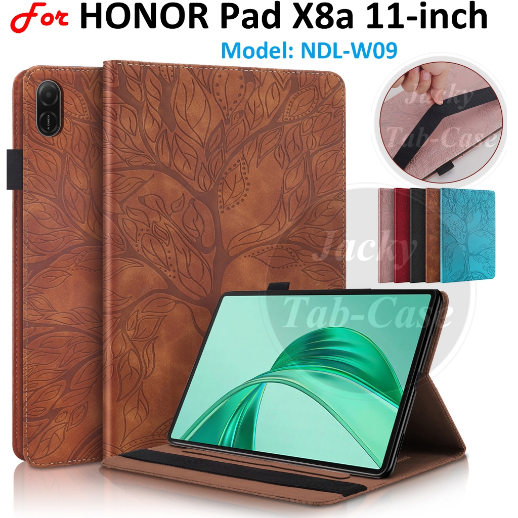เหมาะสําหรับ Honor Pad X8a แท็บเล็ต 11 นิ้ว NDL-W09 NDL-L09 เคสป้องกัน 3D ต้นไม้สไตล์หนัง PU ฝาครอบข