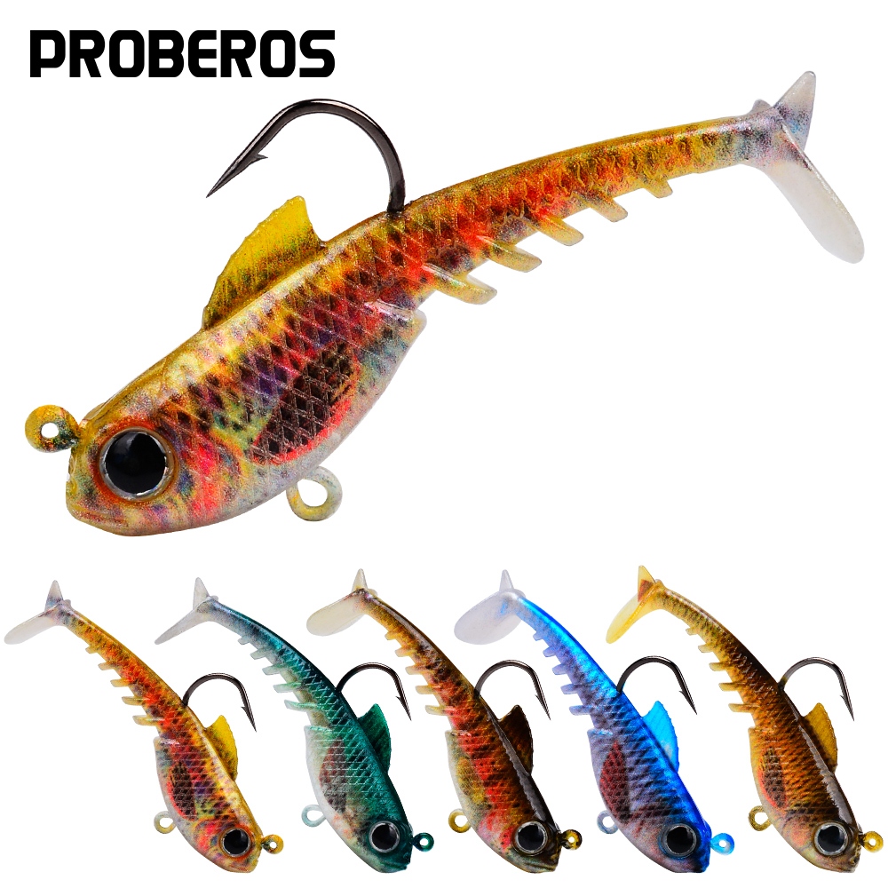 Proberos 1/5PCS Soft Fishing Lure Wobbler Swimbait ซิลิโคนเหยื่อประดิษฐ์ปลาคาร์พตะกั่ว Jig ปลา