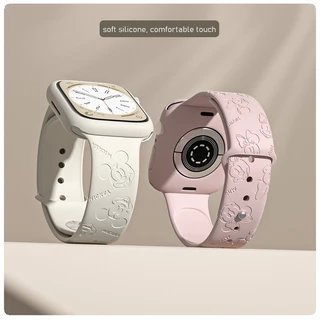 3d Imprint สายซิลิโคน + กรณีสําหรับ Apple Watch สาย Series11,10 9 8 7 6 5 4 3 2 1,SE,Ultra Shell ขนาด 41 มม.45 มม.40 มม.44 มม.46 มม.42 มม.44 มม.i สายนาฬิกาและ i สายนาฬิกา i สายนาฬิกาและ i สายนาฬิกา