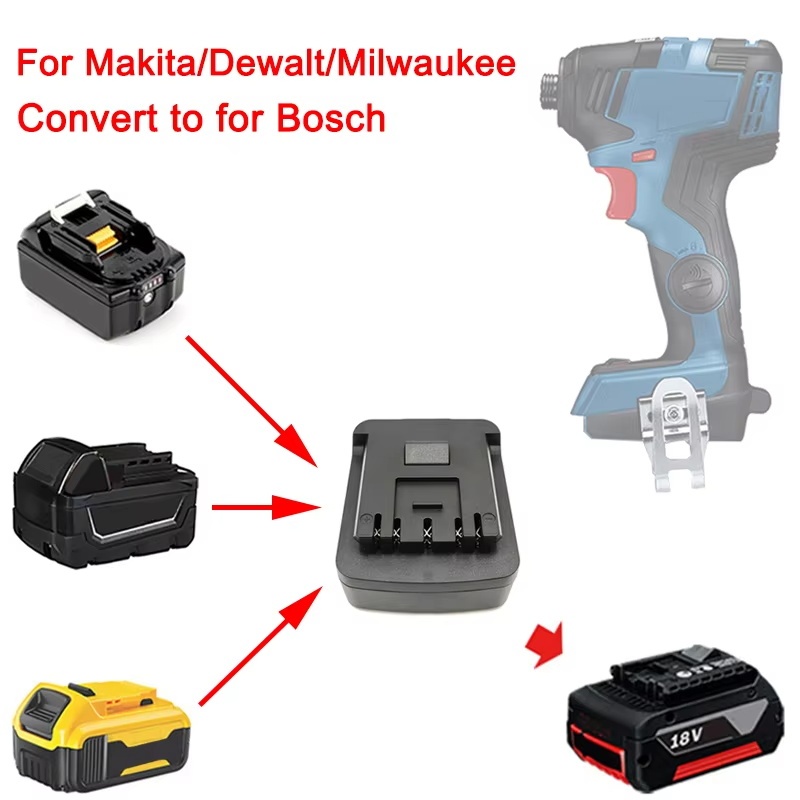 ตัวแปลงอะแดปเตอร์แบตเตอรี่สําหรับ Makita/Dewalt/Milkwaukee 18V 20V Li-ion แบตเตอรี่ Bosch 18V Li-ion