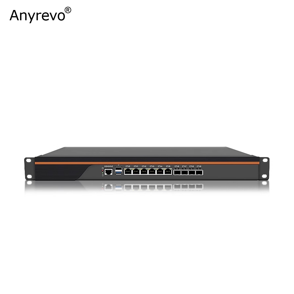 1U Rackmount 8 Cores Firewall Router Intel Atom C3758 2 x DDR4 6 x Intel Gigabit LAN 4 x 10G SFP+ VP