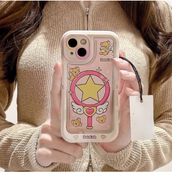 เคสโทรศัพท์มือถือผู้หญิง แบบแม่เหล็ก ลายหมี พริกพลับ สําหรับ Iphone Apple 15 14 13promax 12 11