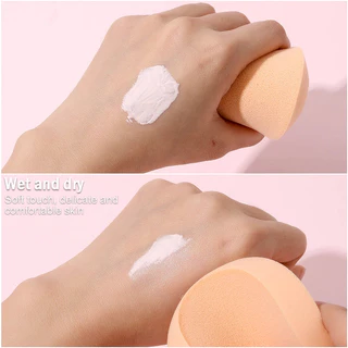 แป้งพัฟสีขาว สีผิว แป้งพัฟเปียก ฟองน้ําแต่งหน้าทรงกลม แห้ง&เปียก ใช้เครื่องมือแต่งหน้า(1/2/5ชิ้น)