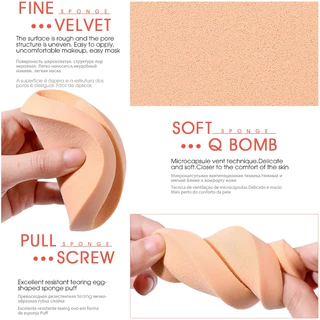 แป้งพัฟสีขาว สีผิว แป้งพัฟเปียก ฟองน้ําแต่งหน้าทรงกลม แห้ง&เปียก ใช้เครื่องมือแต่งหน้า(1/2/5ชิ้น)