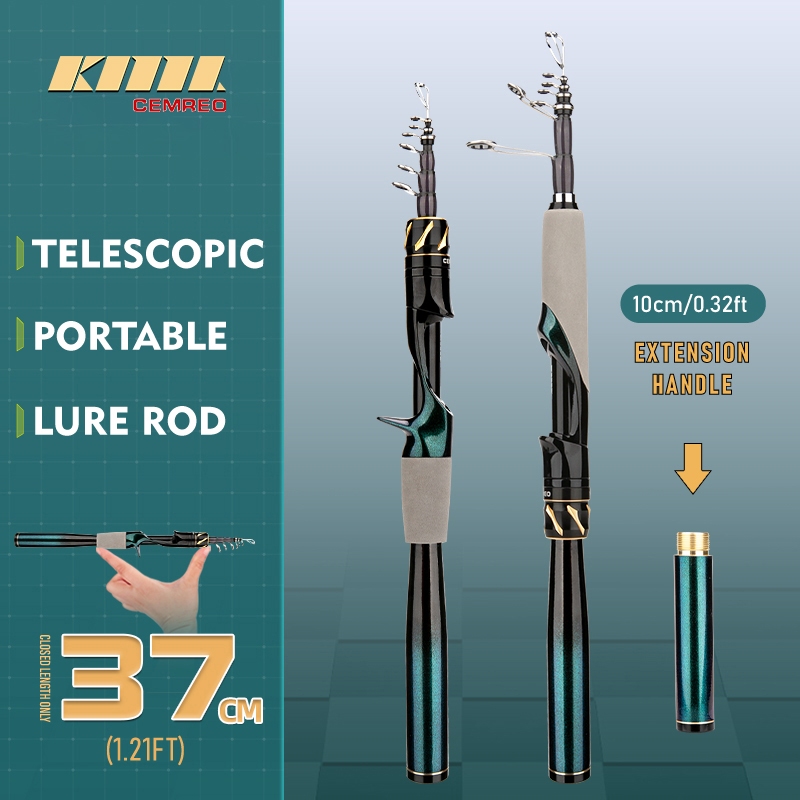 Cemreo ใหม่ คันเบ็ดตกปลา คาร์บอนไฟเบอร์ แบบพกพา ขนาดเล็ก 37 ซม. 1.8 ม. 2.1 ม. CENTAURUS-RS