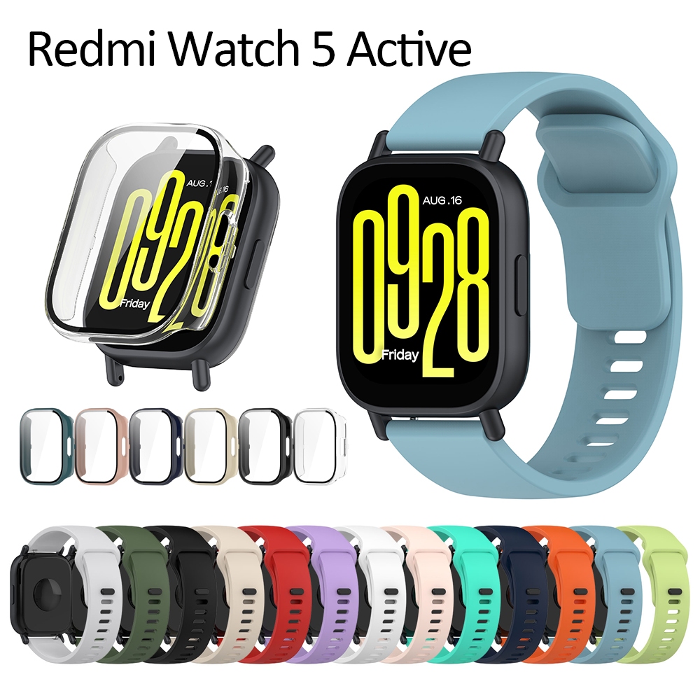 สําหรับ Redmi watch 5 Active case strap USB Cable dock กระจกนิรภัยป้องกันหน้าจอคลาสสิก smart watch band strap