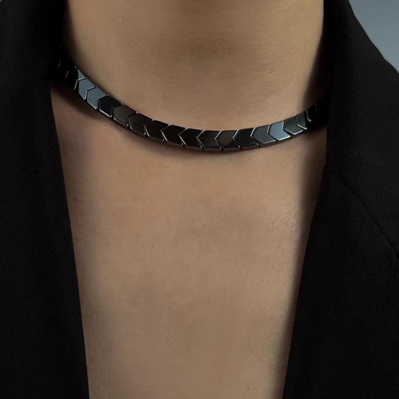 สร้อยคอสีดํา Simple Hip-Hop Collarbone Chain เครื่องประดับผู้ชาย