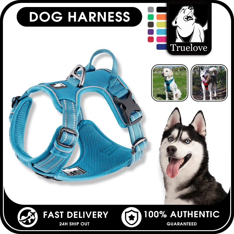 TRUELOVE สายรัดรถยกสุนัขสะท้อนแสงแบบปรับได้สําหรับเล่นกีฬาฮัสกี้นุ่ม