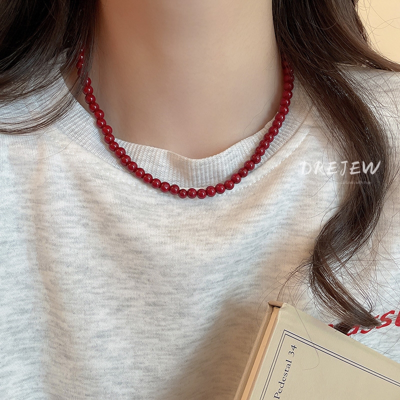 DREJEW สร้อยคอลูกปัดแก้วผู้หญิงเรียบง่ายเฉพาะเครื่องประดับระดับไฮเอนด์ขายส่ง