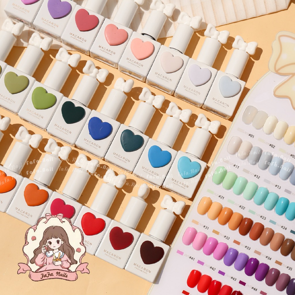 Sansu58 กาวฐานการ์ดจัดส่งสี MACAROON กาวติดเล็บสีมาการอง - รูปที่ 3