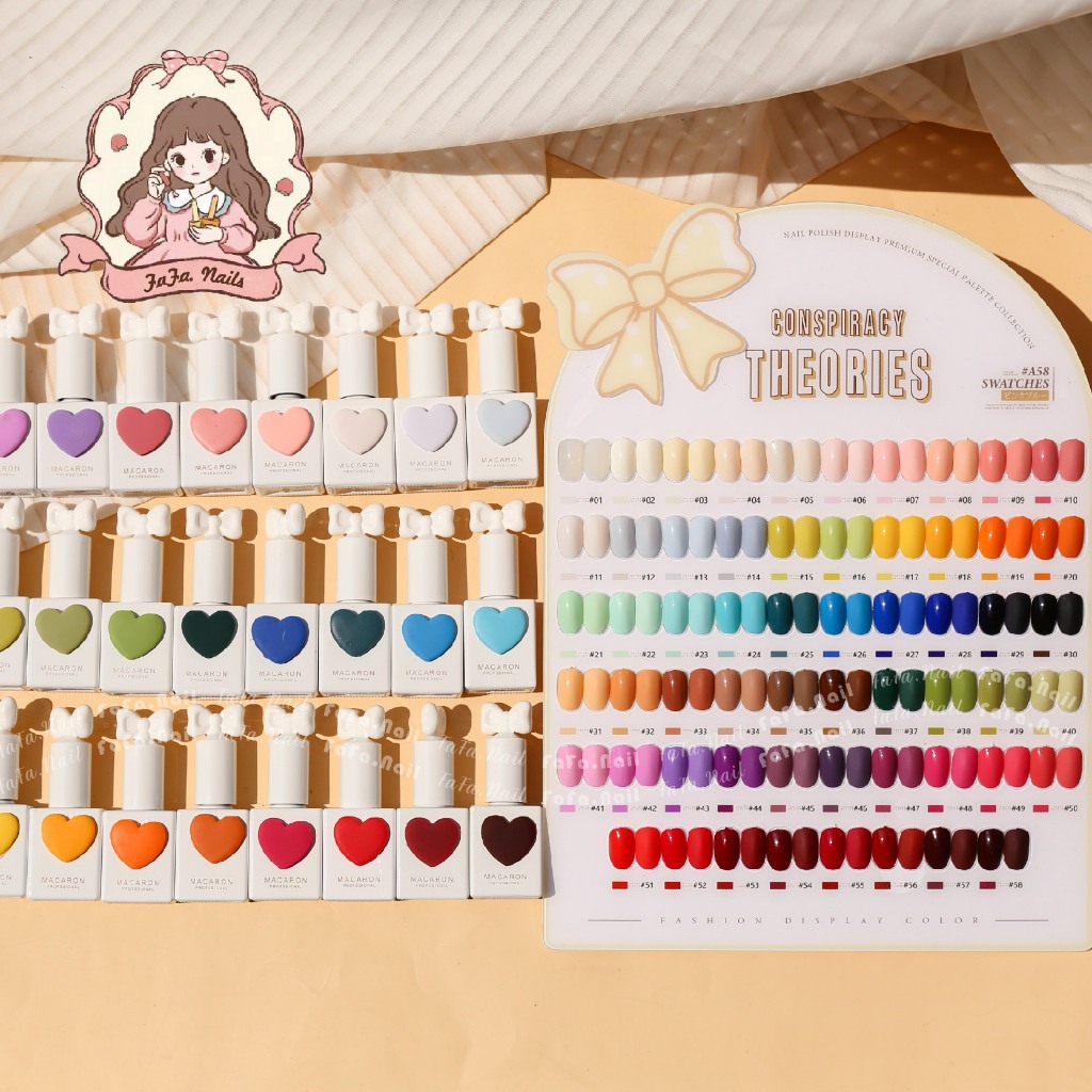 Sansu58 กาวฐานการ์ดจัดส่งสี MACAROON กาวติดเล็บสีมาการอง