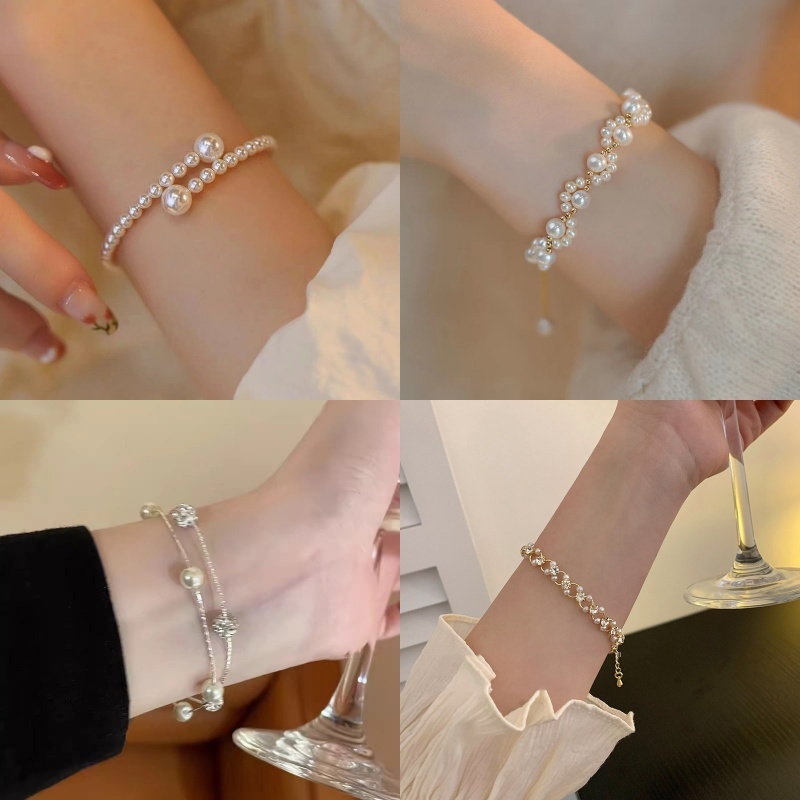 แฟชั่นสร้อยข้อมือมุกเรียบง่ายสร้อยข้อมือกรงเล็บแมวเงาสําหรับผู้หญิงเครื่องประดับของขวัญอุปกรณ์เสริม