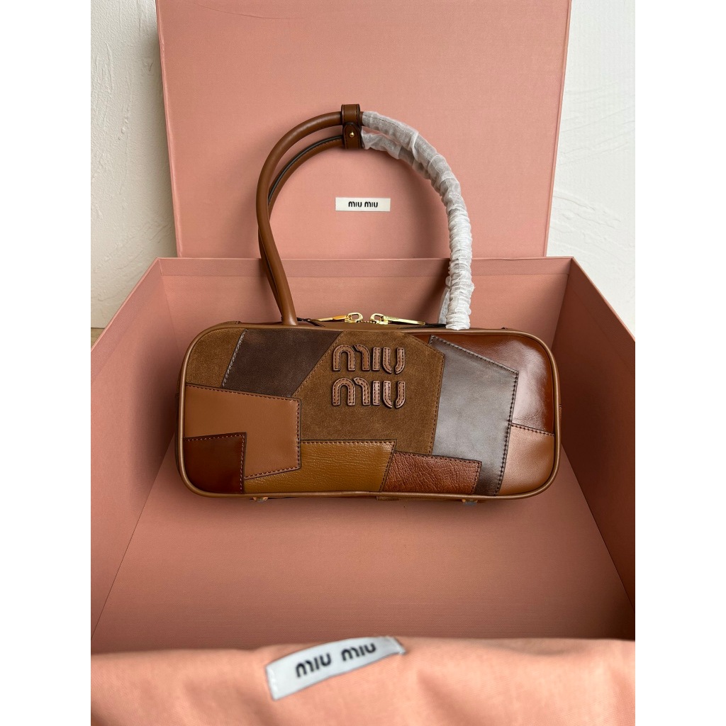 [TOP] Miu สินค้าใหม่ กระเป๋าหนัง ประดับโบว์ลิ่ง ระดับไฮเอนด์ สําหรับผู้หญิง