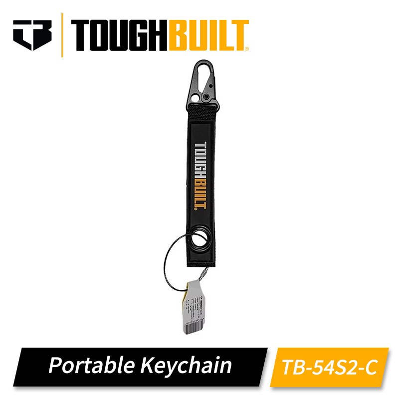 Toughbuilt TB-54S2-C Hook & Loop Tool CarabinerHeavy Duty Sprayed Key RingNylon WebbingPortable Mountaineering Hawksbill Hooks