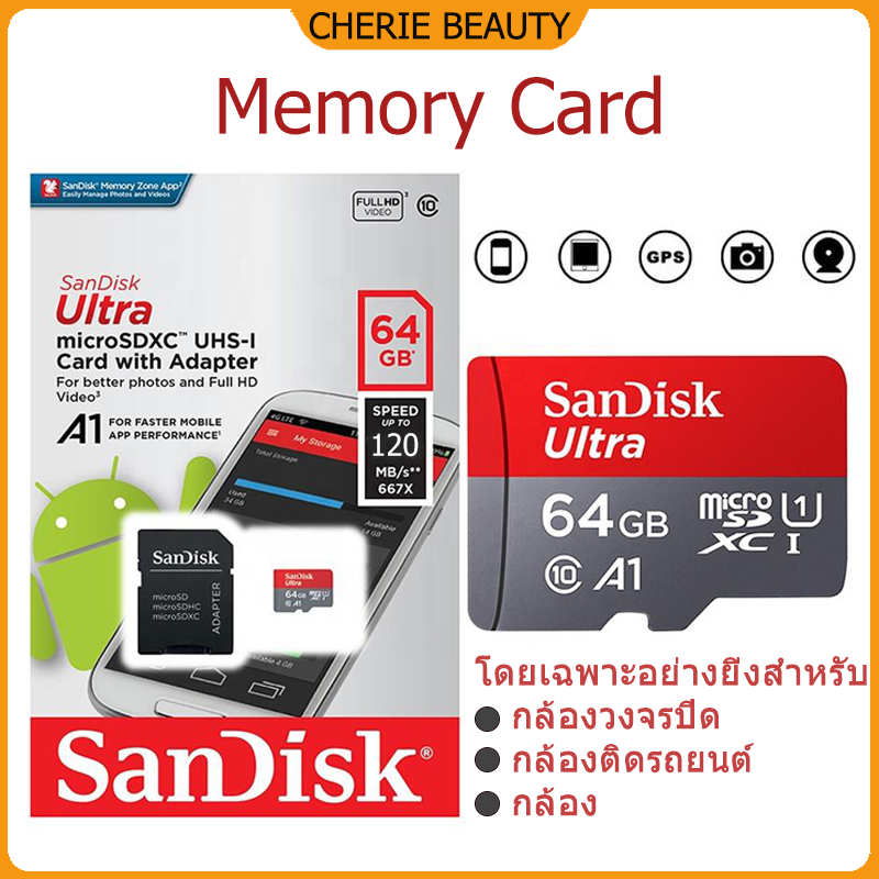 Sandisk การ์ดหน่วยความจํา 128GB 64GB 32GB A1 Micro SD การ์ด Class 10 UHS-1 TF แฟลชการ์ดสําหรับ Samrtphone/PC