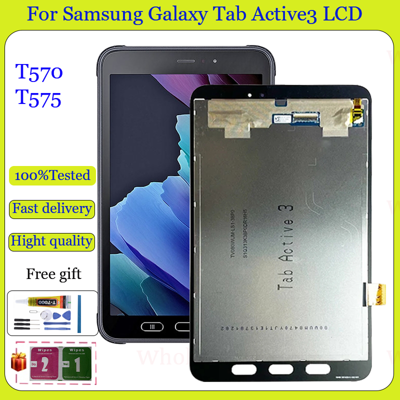 Lcd ใหม่สําหรับ Samsung Galaxy Tab Active 3 3rd Gen Active3 SM-T575 SM-T570 T570 T575 หน้าจอสัมผัสจอ