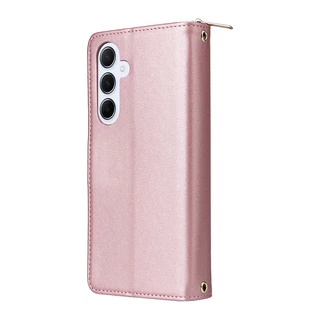 SAMSUNG หรูหราสําหรับSamsung Galaxy A17 A07 A06 A55 A35 A16 A26 A54 A34 A25 A15 A53 A33 A73 A23 5G A24 4Gซิปกระเป๋าสตางค์หนังPUช่องเสียบการ์ดผิวป้องกันพลิกกรณี