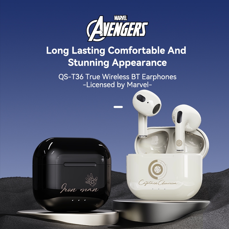 Disney QS-T36 หูฟังบลูทูธกีฬากันน้ําไฮไฟสเตอริโอพร้อมไมโครโฟน