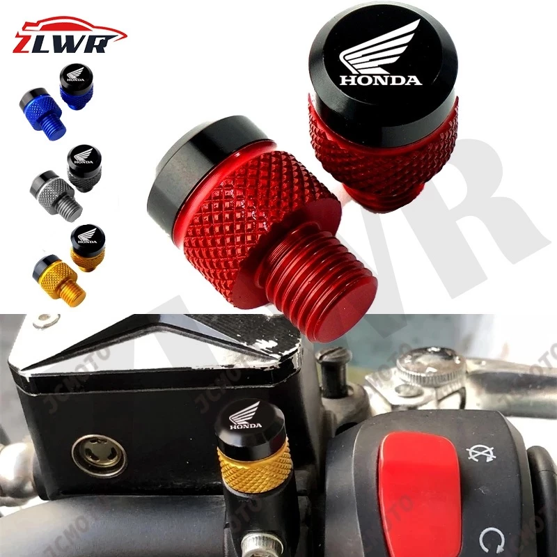 ZLWR 2 ชิ้นเหมาะสำหรับ Honda ADV 160 150 FORZA 350 PCX 160 150 กระจกมองหลังรถจักรยานยนต์หมวก, กระจกมองหลัง handlebar ปลั