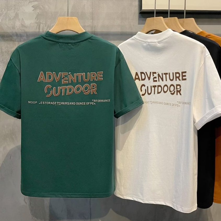 Femca เสื้อยืดคอกลม แขนสั้น ผ้าฝ้าย วินเทจ พิมพ์ลายตัวอักษร ทรงหลวม สไตล์อเมริกัน สตรีท เหมาะกับฤดูร้อน ผ้าเกรดดีคอตตอนนิ่มมากสบาย สําหรับผู้ชาย