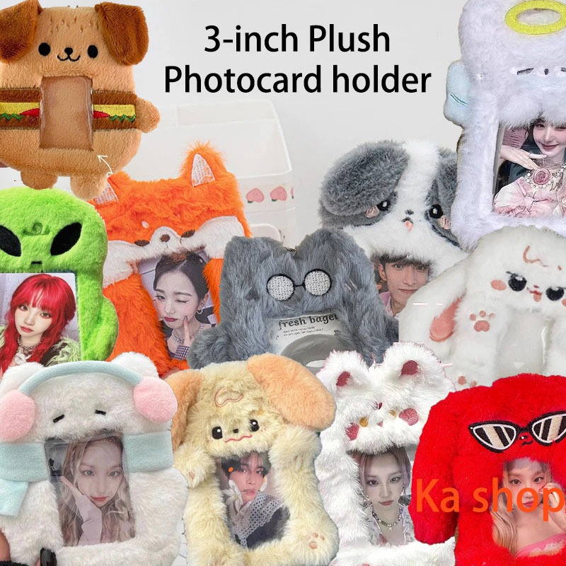 ตุ๊กตาผู้ถือบัตรลูกสุนัขปุยน่ารัก3นิ้วผู้ถือบัตรบัตรรถบัสแขนบัตรวิทยาเขตภาพแสดงป้องกันอุปกรณ์การเรียน