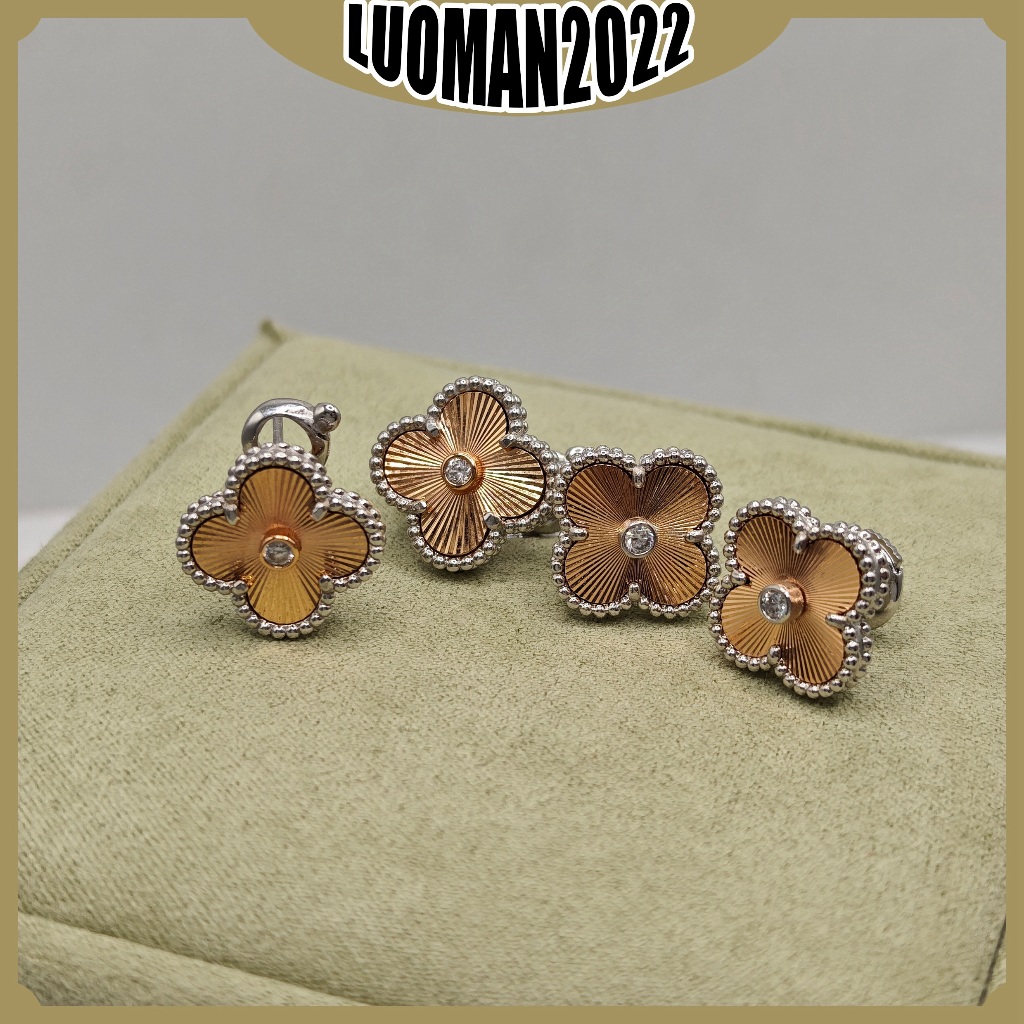 Vca four-leaf clover 2024 ต่างหูสุภาพสตรีแยกสีใหม่คริสต์มาส